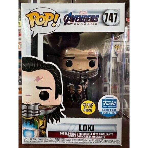 Funko Pop Marvel Avengers Endgame Loki #747 GITD Funko Shop Exclusive - Picture 2 of 7